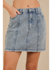 Denim Bow Skirt