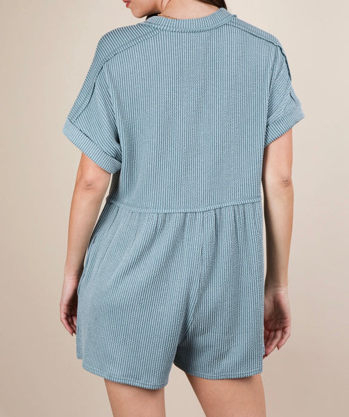 Taking Our Time Romper - Blue