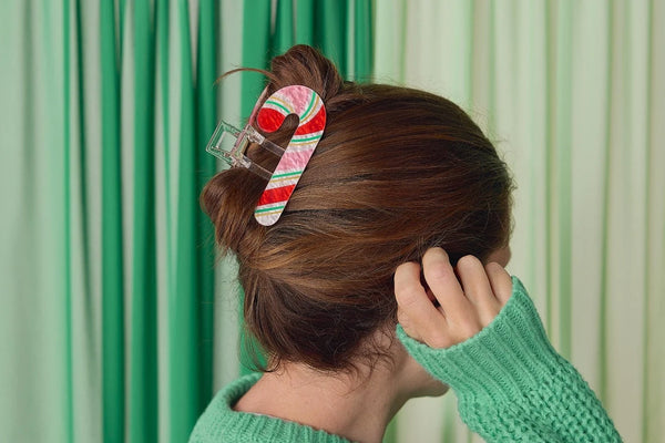 Candy Cane Claw Clip