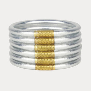 Silver BuDhaGirl Bangle - 6 Stack