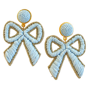 Carolina Blue Bow Earrings
