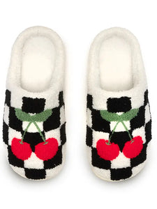 Checkered Cherry Slippers