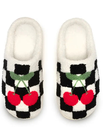 Checkered Cherry Slippers