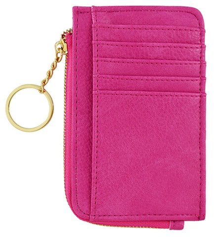 Fuchsia Card Zip Wallet