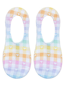 Heart Plaid Liner Socks