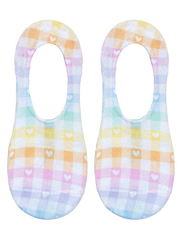 Heart Plaid Liner Socks