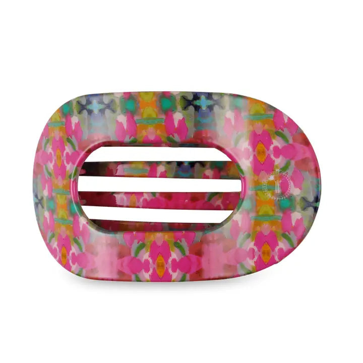 Fuchsia Dream Round Flat Teltie Clip - Medium