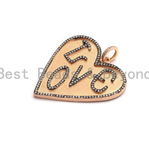 Large Heart Love Charm - Rose Gold