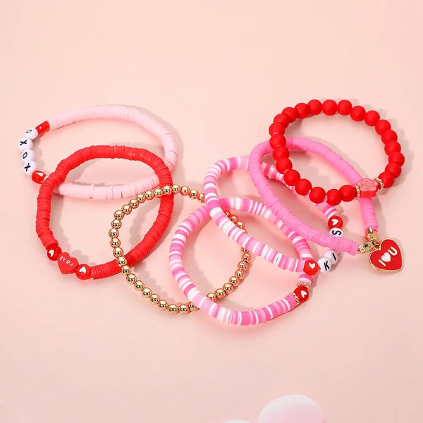 Valentine Beaded Bracelet Set