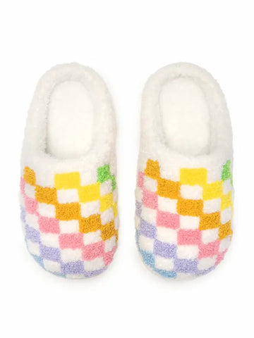 Rainbow Checker Slippers