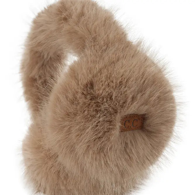 C.C Fur Ear Muffs - Taupe