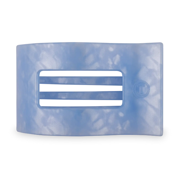 Blue Lagoon Rectangle Flat Teletie Clip - Large
