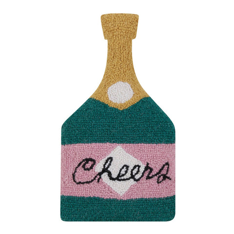 Cheers Champagne Bottle Hook Pillow