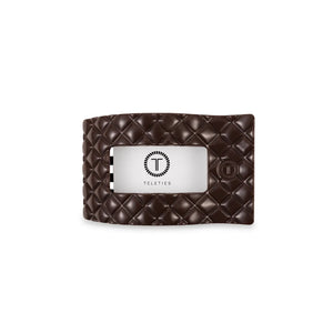 Truly Taupe Quilted Rectangle Flat Teletie Clip - Small