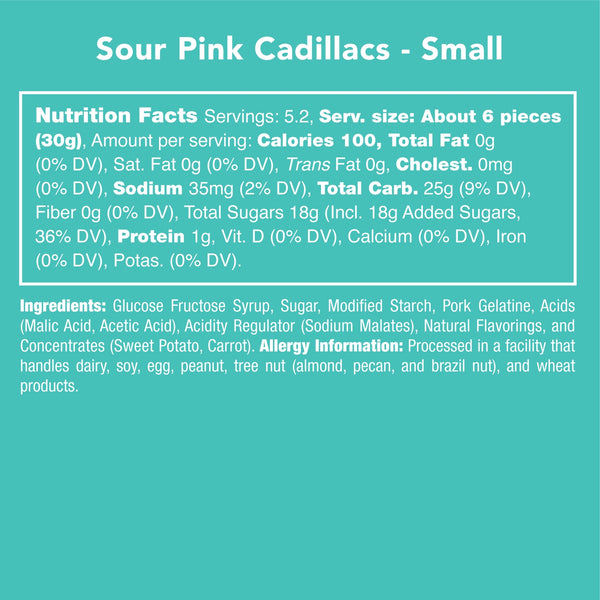 Sour Pink Cadillacs Candies