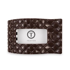 Truly Taupe Quilted Rectangle Flat Teletie Clip - Large