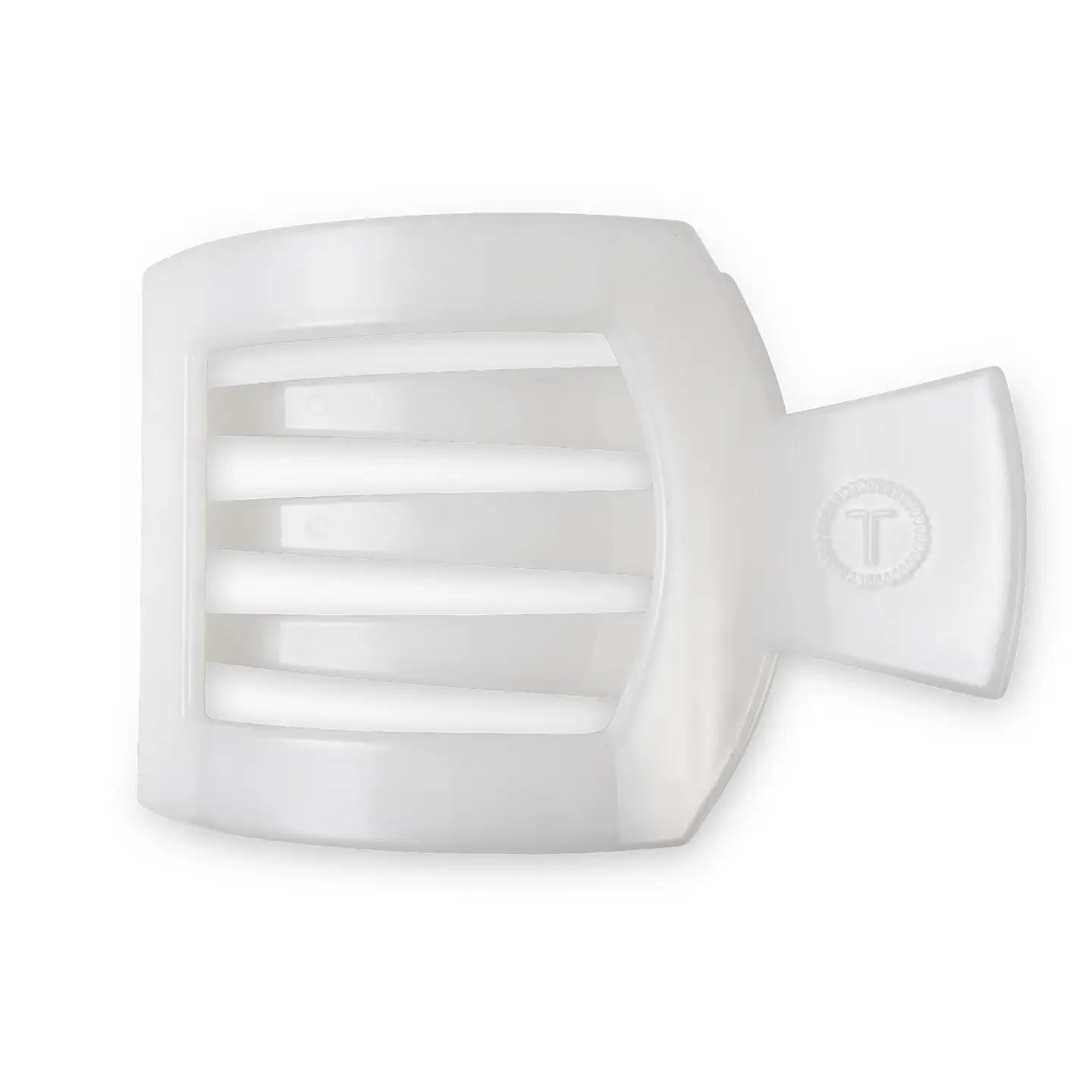 Coconut White Flat Square Teletie Clip - Small