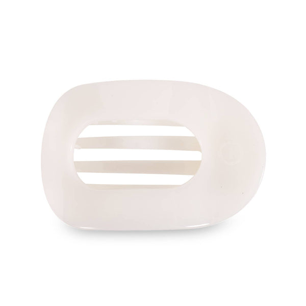 Coconut White Teleties Flat Round Clip - Medium