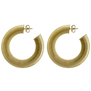 Brushed Gold Irene Hoops - Sheila Fajl