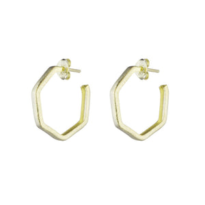 Brushed Gold Lure Hoops - Sheila Fajl