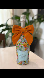 Orange Linen Bow Beau Bottles