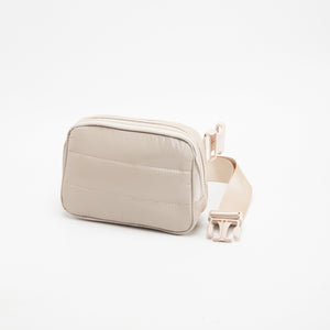 Mia Beige Quilted Belt Bag
