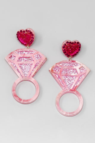 Pink Diamond Ring Earrings