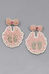 Pink Baby Bib Earrings