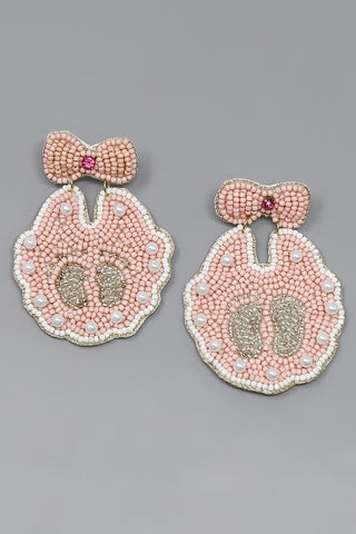 Pink Baby Bib Earrings