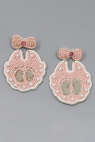 Pink Baby Bib Earrings