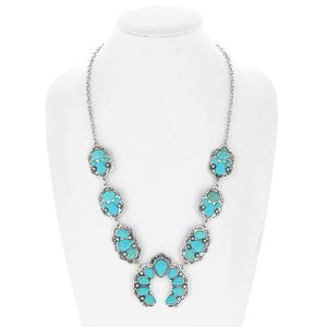 Turquoise Stone Blossom Necklace