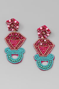 Pink Diamond Ring Earrings