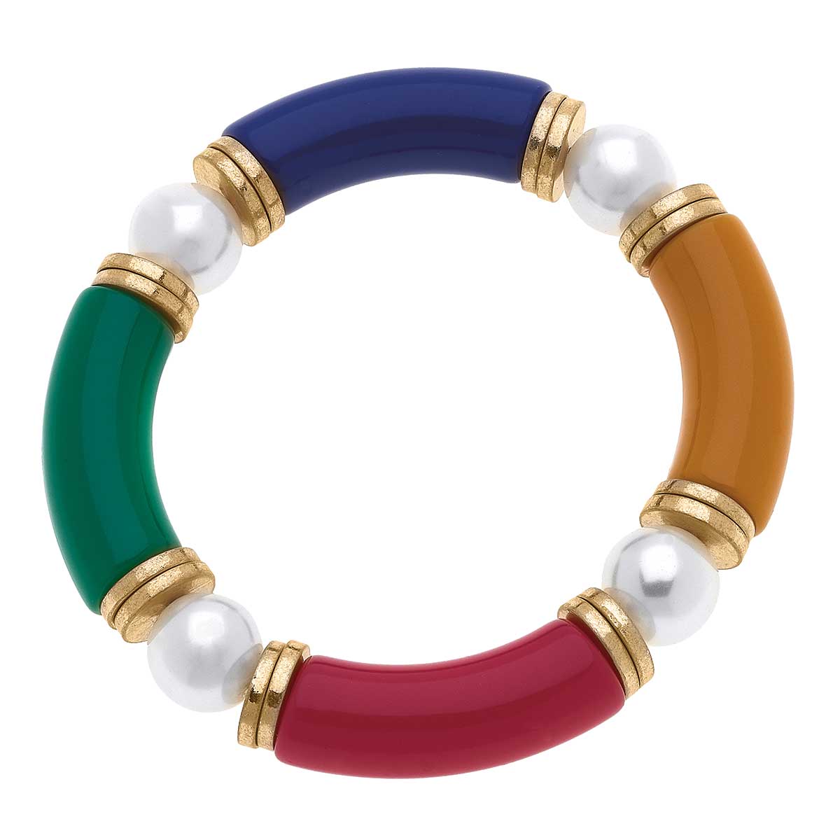 Lelani Resin Color-Block & Pearl Bracelet
