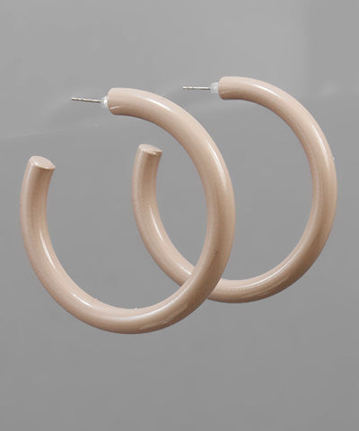 Color Coat Hoop Earrings - Natural