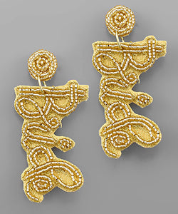 Gold Bride Bead Earrings
