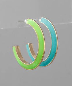 Green/Turquoise Hoop Earrings