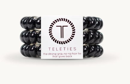 Jet Black Teleties - Large