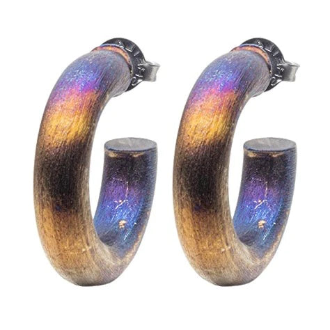 Burnished Gun Metal Small Chantal Hoop Earrings - Sheila Fajl