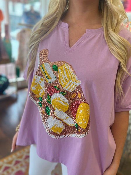 Sequin Charcuterie Top